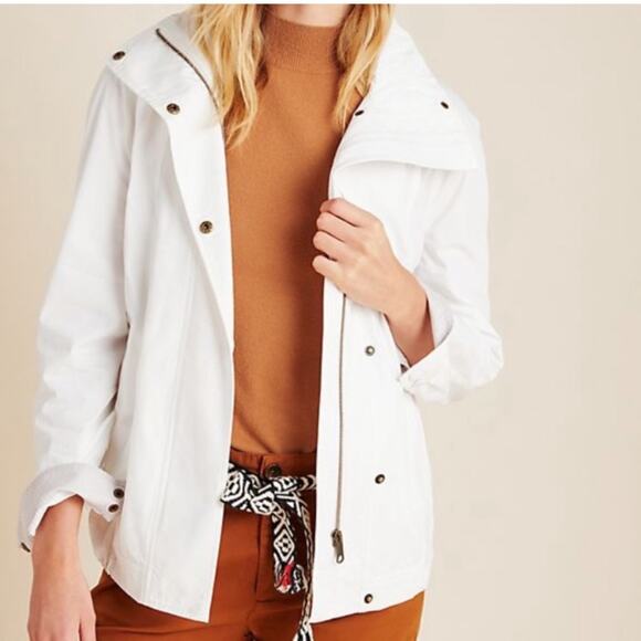 Anthropologie Jackets & Blazers - Anthropologie | Betsy Anorak Jacket Full Zip Pockets Sporty Athleisure White XS